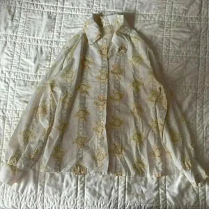 Floral western long sleeve shirt button up romantic coquette women's